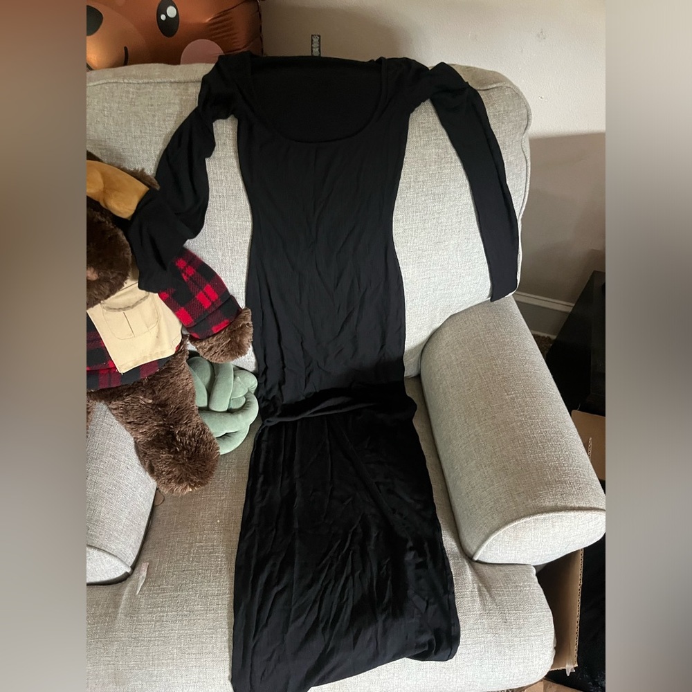 Skims maxi ribbed lounge dress